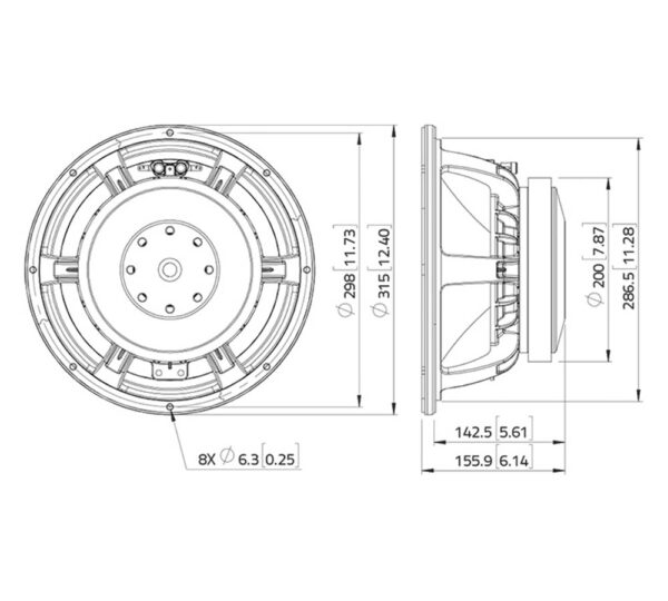 waf123.02 woofer misure