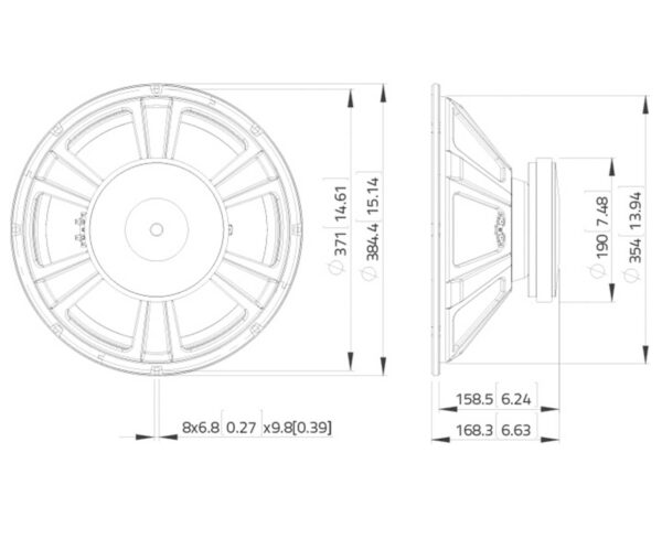 woofer lavoce 38cm ssf153.00 measure