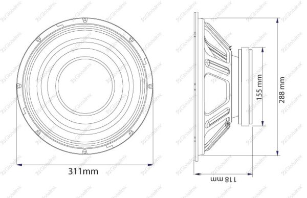 Woofer altoparlante 12" 4 ohm 440w