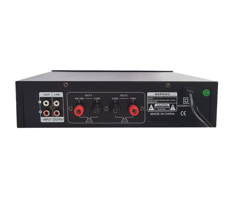 Amplificatore PA 70w 100v / 4-16 ohm Bluetooth Radio FM USB / SD